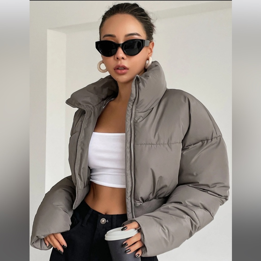 Dazy Drop Shoulder Cropped Puffer - Picture 3 of 5